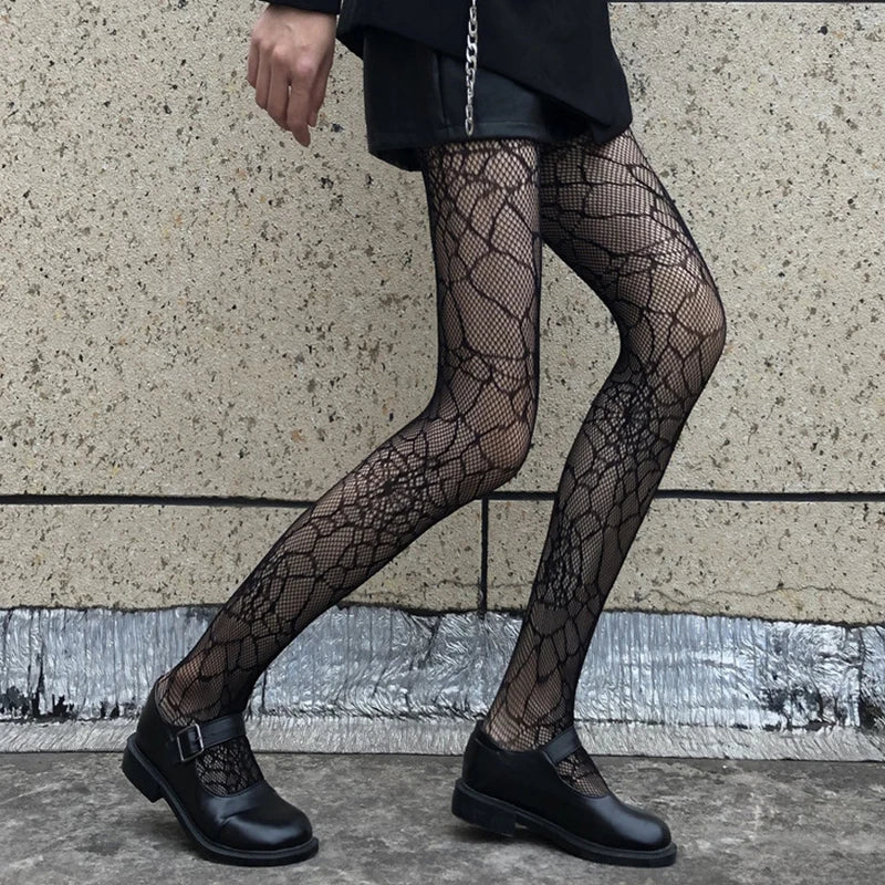 Lace Thigh High Stockings Sexy Sheer Floral Pattern Anti-Slip Elastic Long Socks