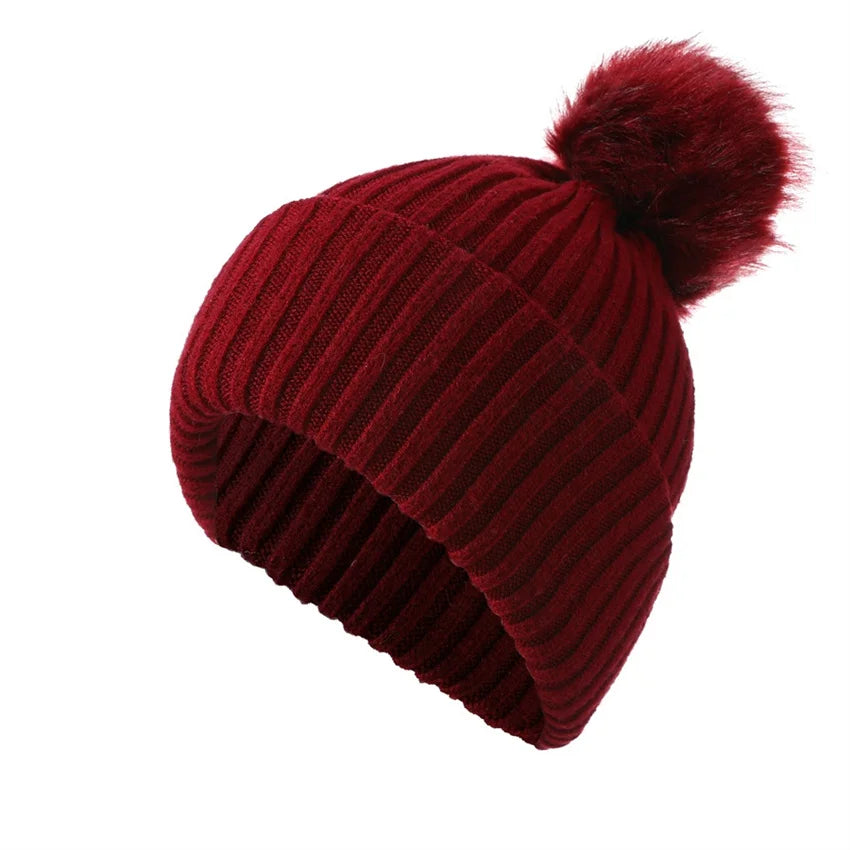 Beanie Hats One Piece Fleece Lined Knit