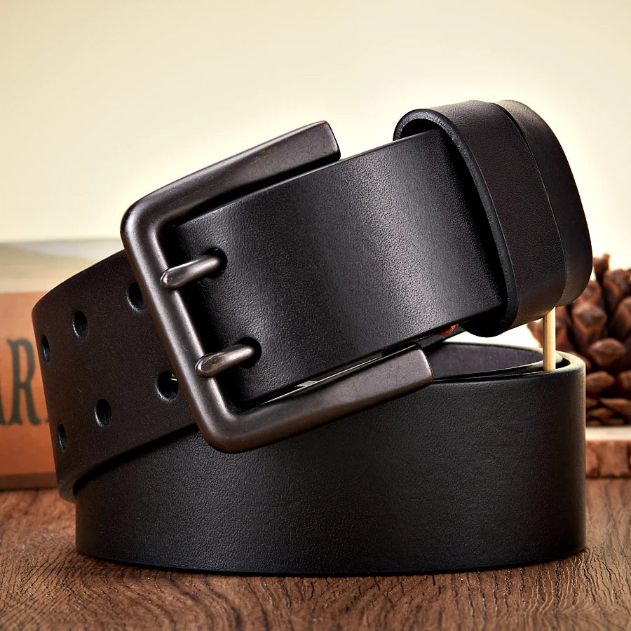 4.3cm Wide Thick Cow skin Genuine Leather Belt  Casual