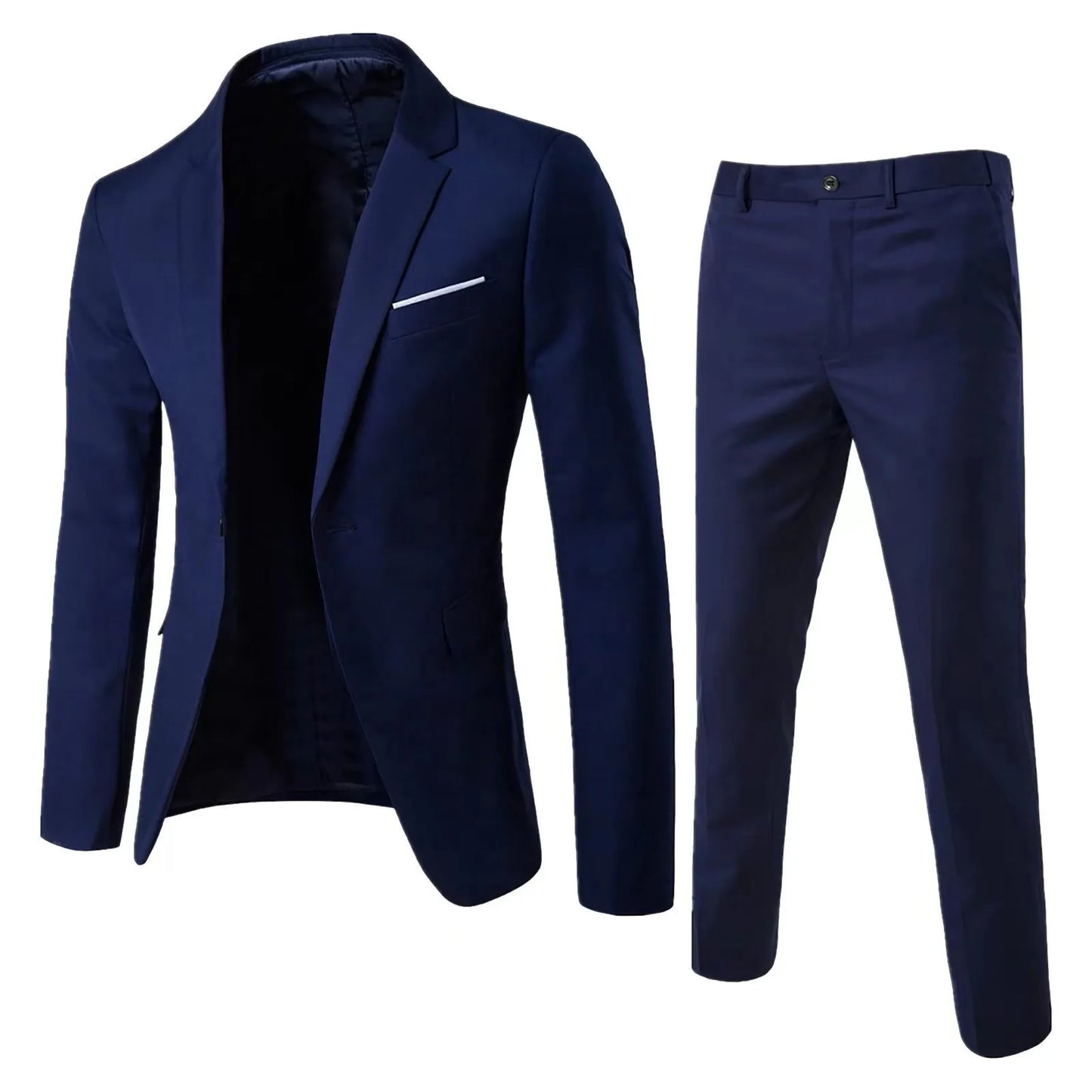 Fashion Jacket + Vest + Trousers Three or Two-piece Set Men's Solid Business Gentleman Casual Fit