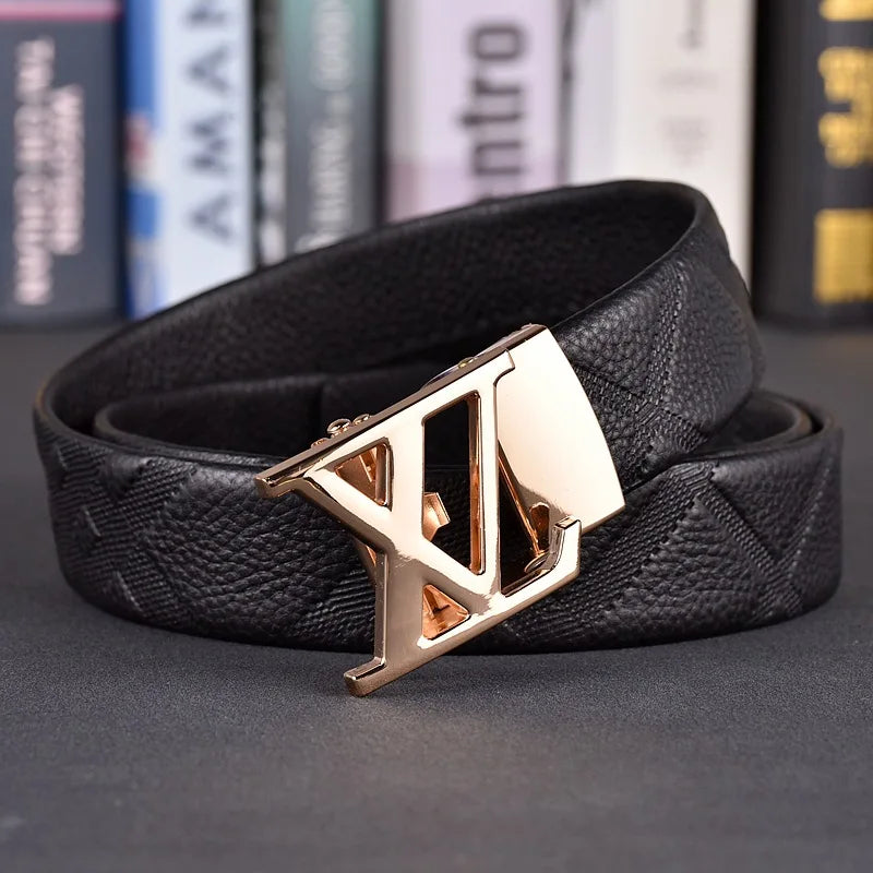 Designer fashion automatic buckle jeans high-quality material belt