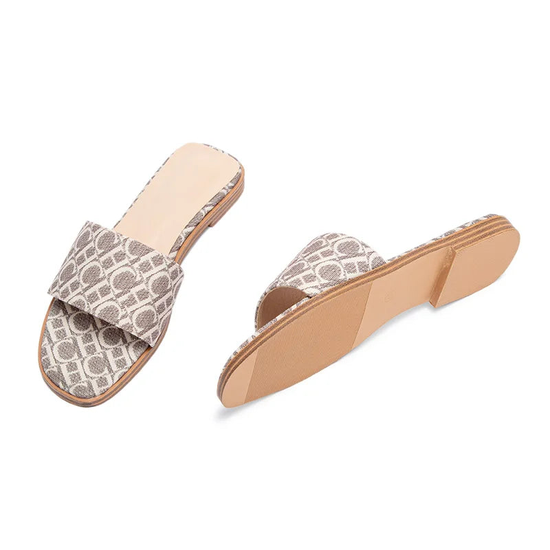 Classic Simple Design Wearable Comfortable Anti-slip Sole Letter Printed Slippers Seasonal
