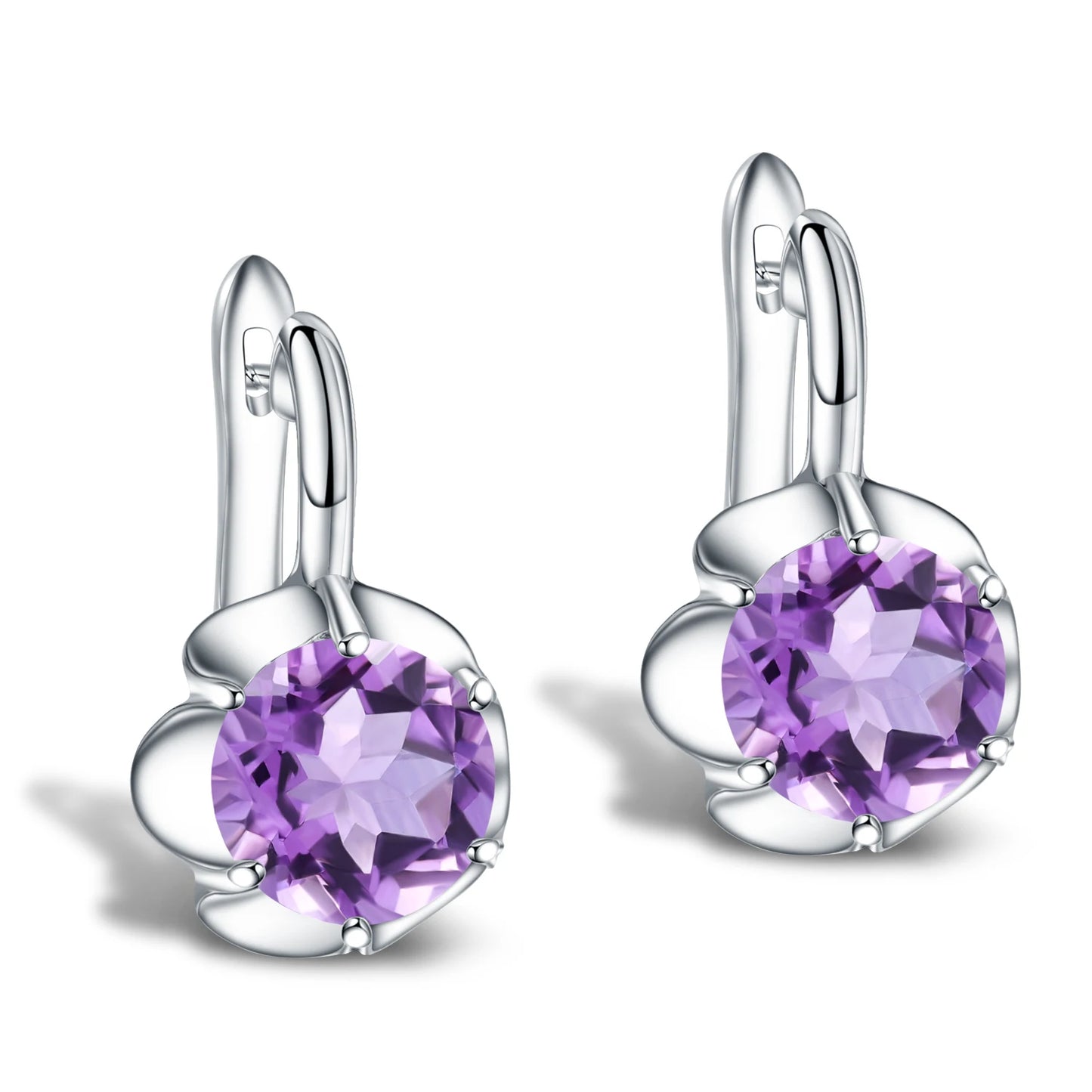 Pure 925 Sterling Silver Fine Jewelry Oval 5.47Ct Natural Green Amethyst Birthstone Stud Earrings For Women