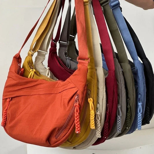 Trendy Women's Soft Cloth Shoulder Bag Solid Color Casual Style Big Handbags Crossbody Bags for Women Shoulder Hobos Bag