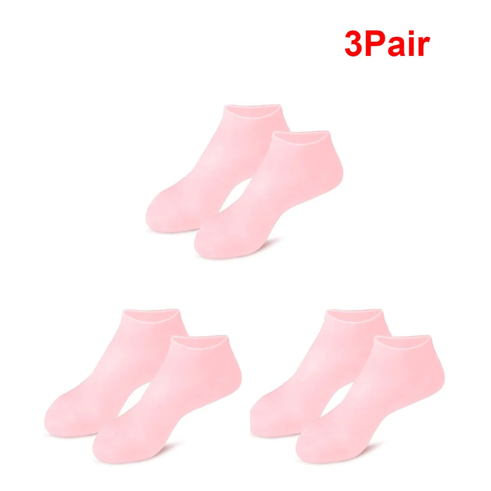 1-5 Pair Silicone Moisturizing Foot Socks for Dry Cracked Feet
