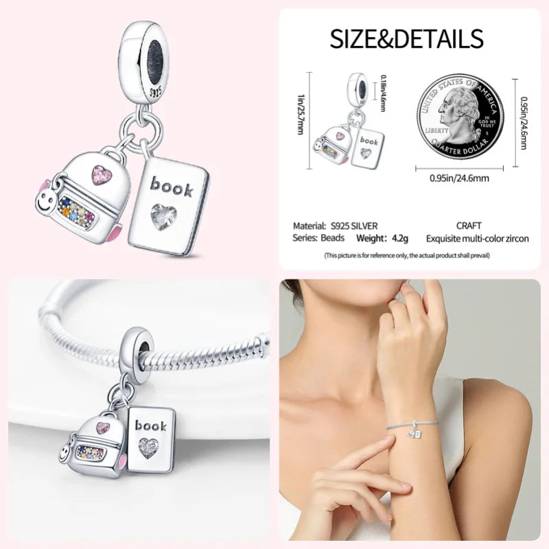 Fit Pandora Original Bracelet 925 Sterling Silver Cute Cat and Puppy Series  Charm