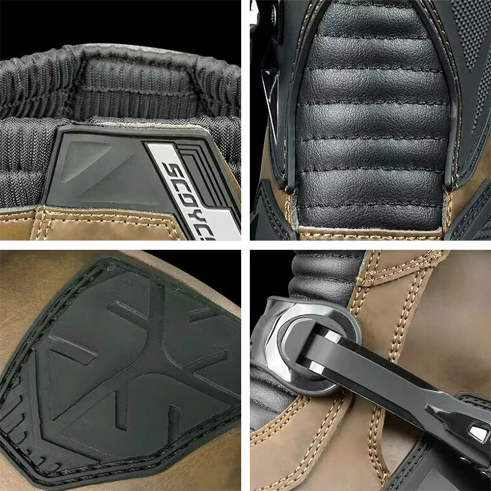 Motorcycle anti-fall riding shoes anti-slip wear-resistant waterproof breathable rally boots protective moto cross-country