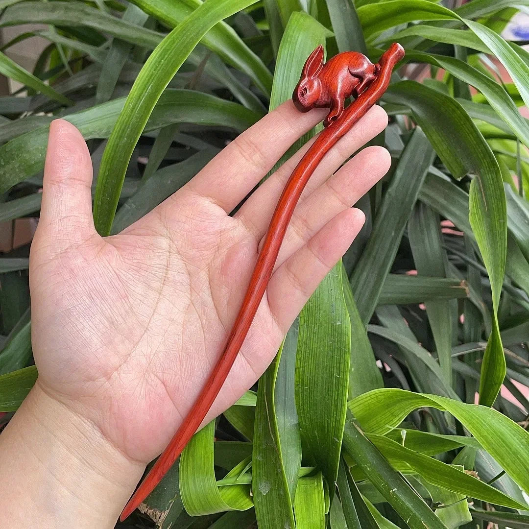 Chinese Retro Style Peach Wood Handmade Carved Hairpin Hollow Out Hair Stick Hairpin Women Hair Styling Tools Hair Accessories