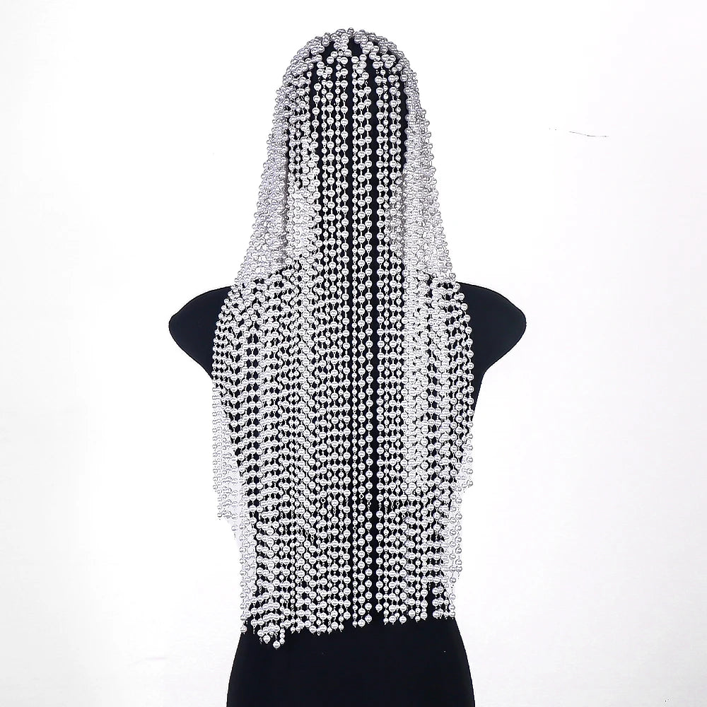 Pearl Rhinestone Wedding Great Gatsby Tassel Headpiece Flapper Hairpiece Cleopatra Hair Accessories