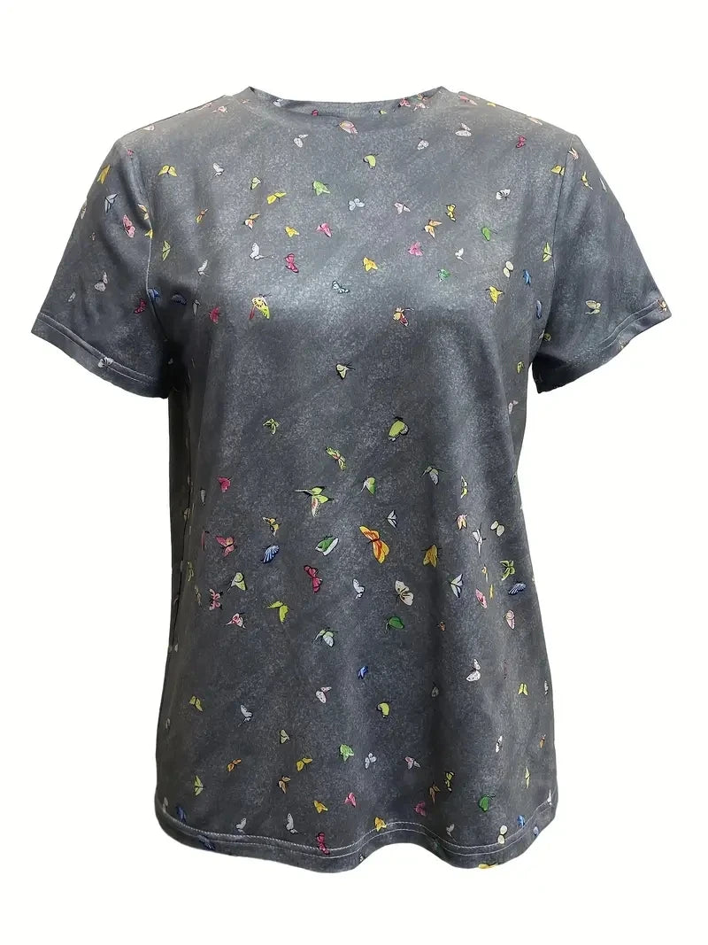 Print Tees Casual Street Tops Woman Clothing Short Sleeve Women's T-Shirt Chic