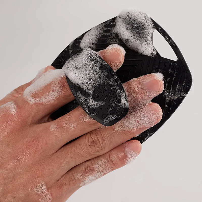 1/2pcs Soft Silicone Exfoliating Bath Brush With No Slip Handle Body Massages Skin Scrubber