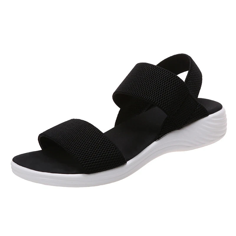 Women Summer Fashion Sandals Mesh Casual Sports Sandals Flying Woven Flat Shoes Sandals