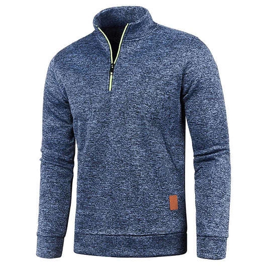 Half Zip Sweater Casual Long Sleeve Coat Stand Collar Zipper Coats Unisex Sport Loose Pullover Streetwear
