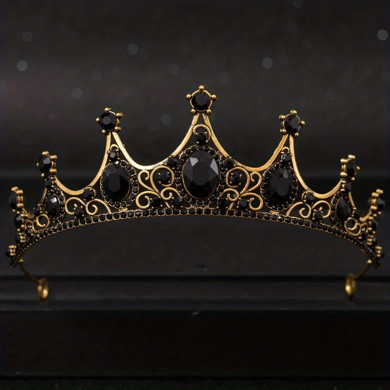 Baroque Crystal Tiaras And Crowns Rhinestone Prom  Crown Tiara For Women Bride Bridal Wedding Hair Accessories Jewelry