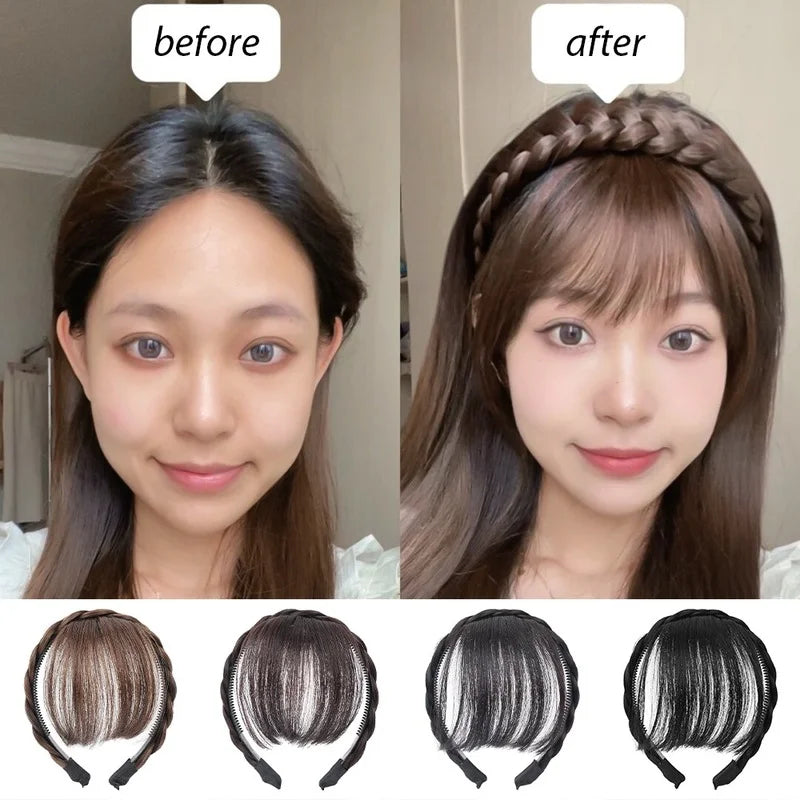 Fake Hair Bangs Hairband Hair Styling Tools Hair Clip Extension Synthetic Hair Fake Fringe False Hairpiece Clip In Bangs Headband