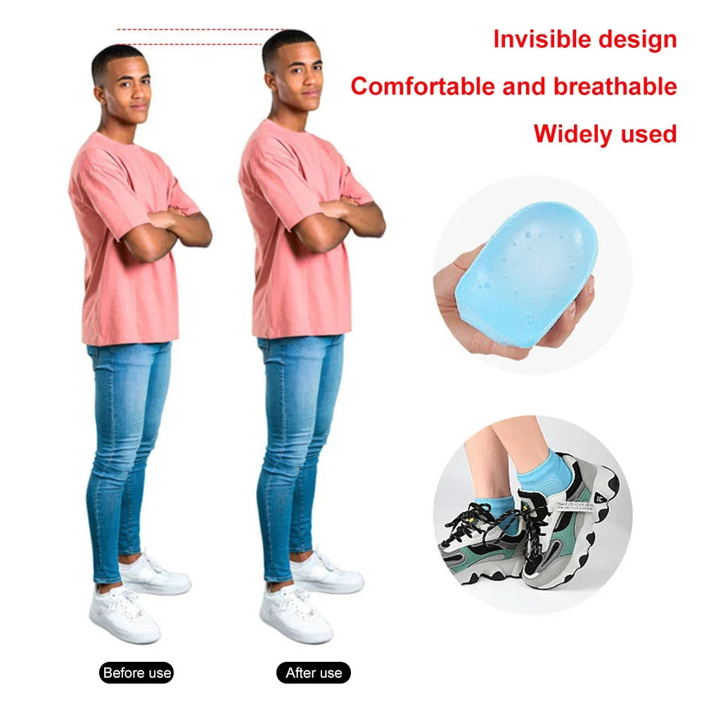 2.5/3.5cm Half Height Increase Insoles Unisex Anti-slip Thickened SEBS Heel Lift Shoe Pads Invisible Rizzsoles Height Max Socks