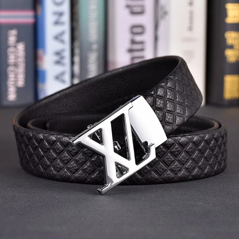 Designer fashion automatic buckle jeans high-quality material belt