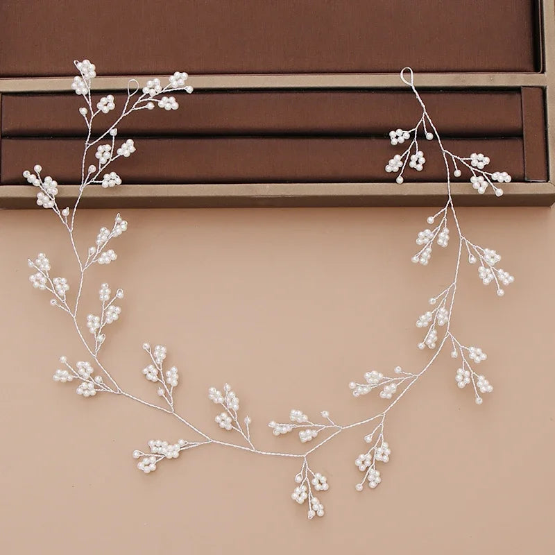 Pearl Headband  Hair Accessories Rhinestone Crystal Wedding Headband For Women Bride Head piece Hair Jewelry