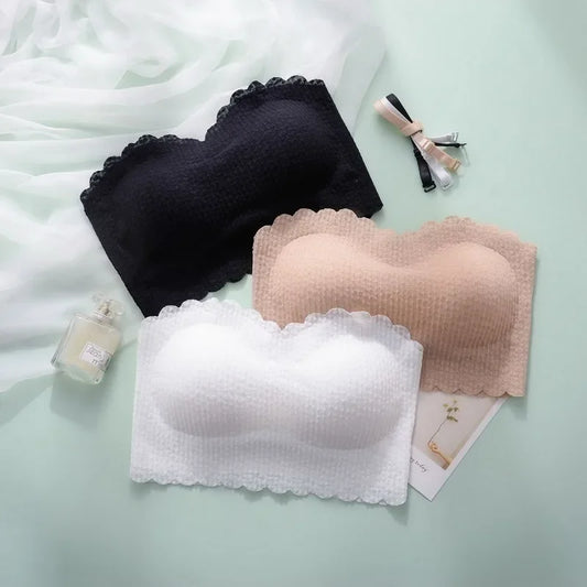Sexy Bandeau Bra Strapless Seamless Push Up Bralette Wireless Bra