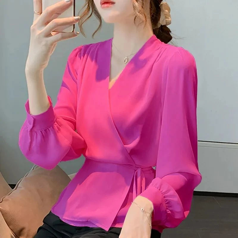 Spring Autumn Office Long Sleeve Shirt Slim