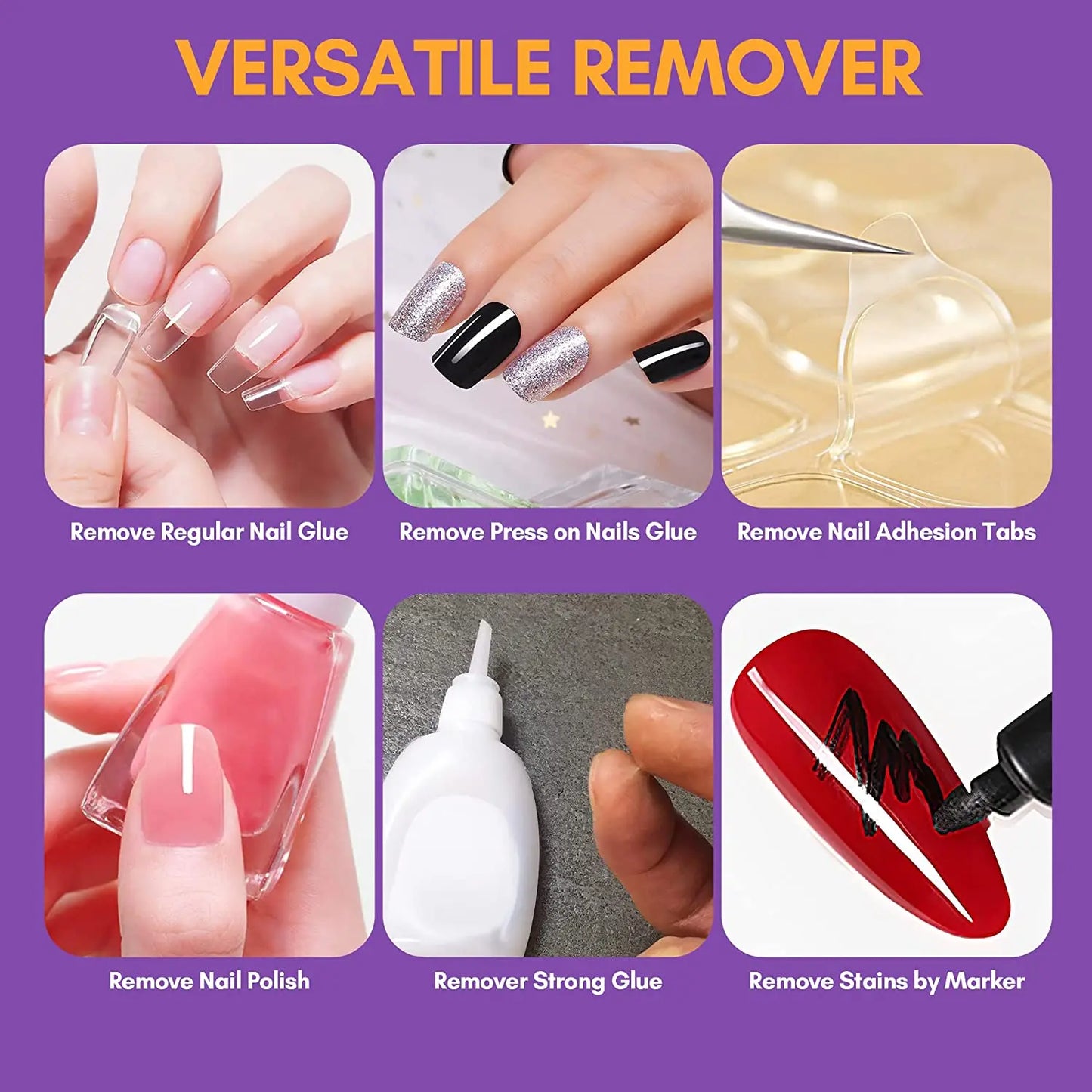 Nail Glue Remover Glue Off for False Nails Press ON Nails Glue Remover Fake Nail Adhesives Remover