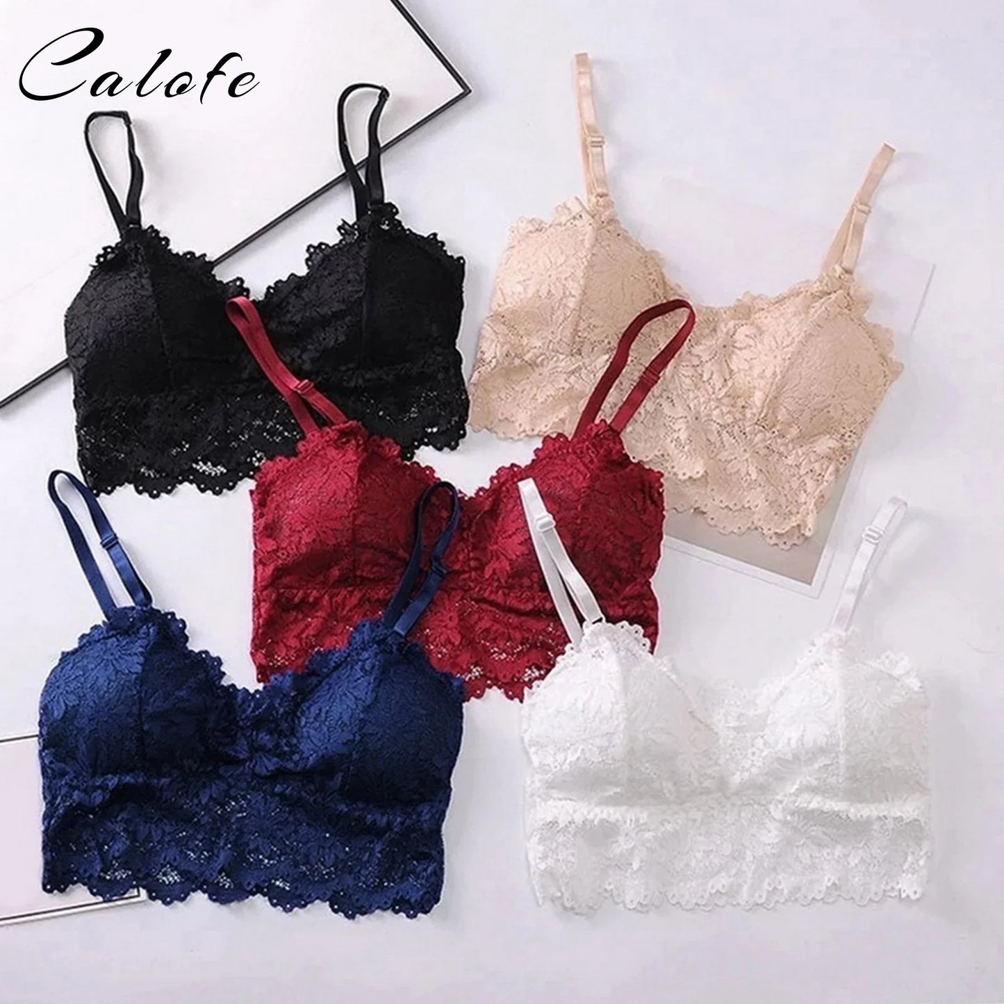 Floral Bralette Padded Push Up Lace Bras  Lingerie Corset Camis