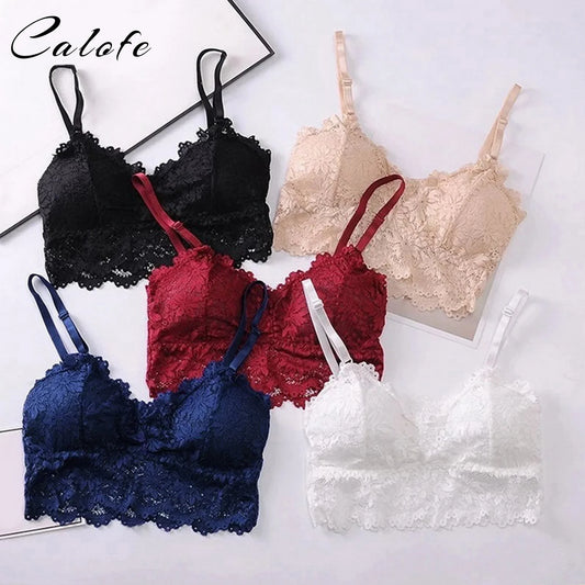 Floral Bralette Padded Push Up Lace Bras  Lingerie Corset Camis