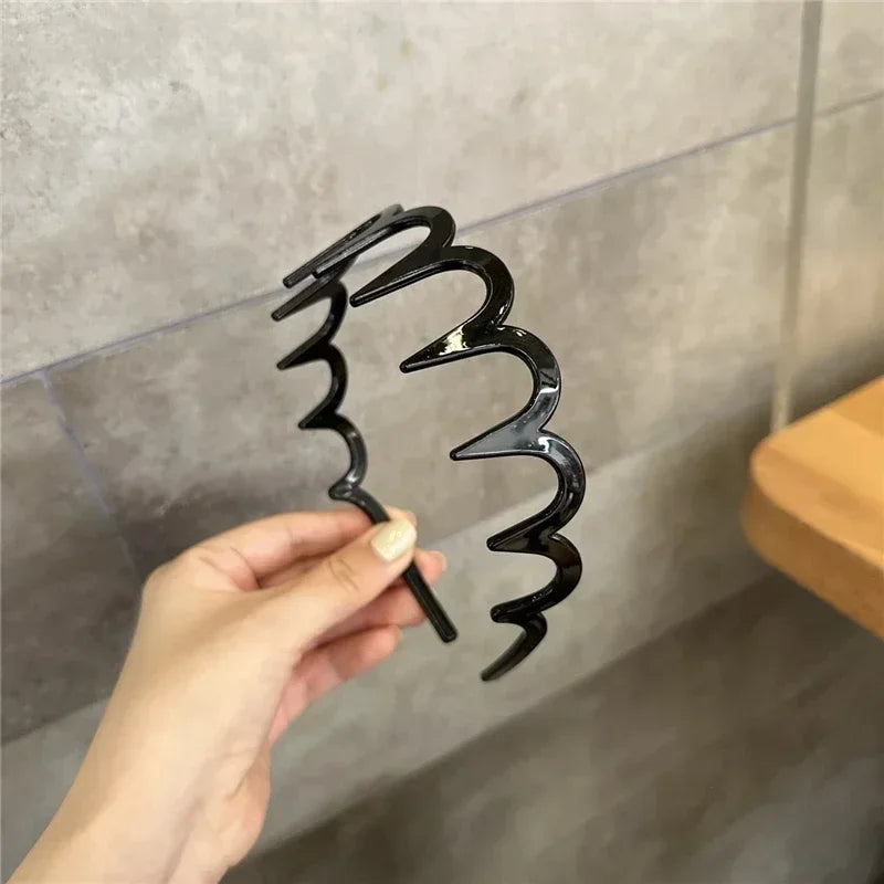 Fashion Wave Headbands for Women Solid Color Toothed Non-slip Hair Bands  Face Wash Sports Hairbands Hair Accessories