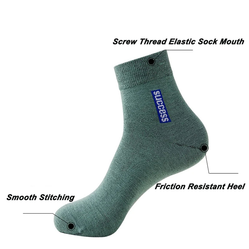 6 Pairs Bamboo Fiber Autumn Winter Men Socks Breathable Cotton Sports Sock Breathable Deodorant Business Socks