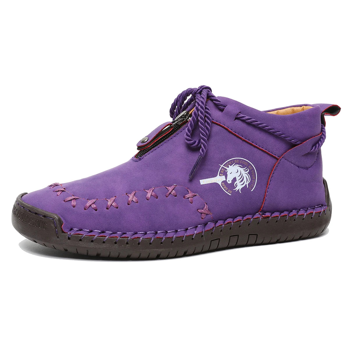 Western Chic Handmade Ankle Boots - Premium Hand-Stitched, Soft Leather, Casual Outdoor Shoes