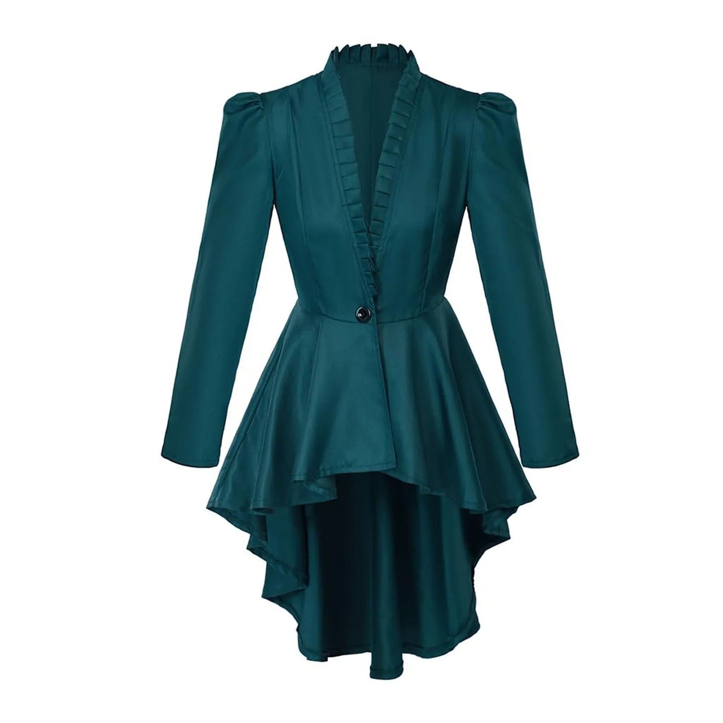Black/White Stripe Elegant Women Irregular Hem Trench Coat  Vintage One Button Slim Tailcoat