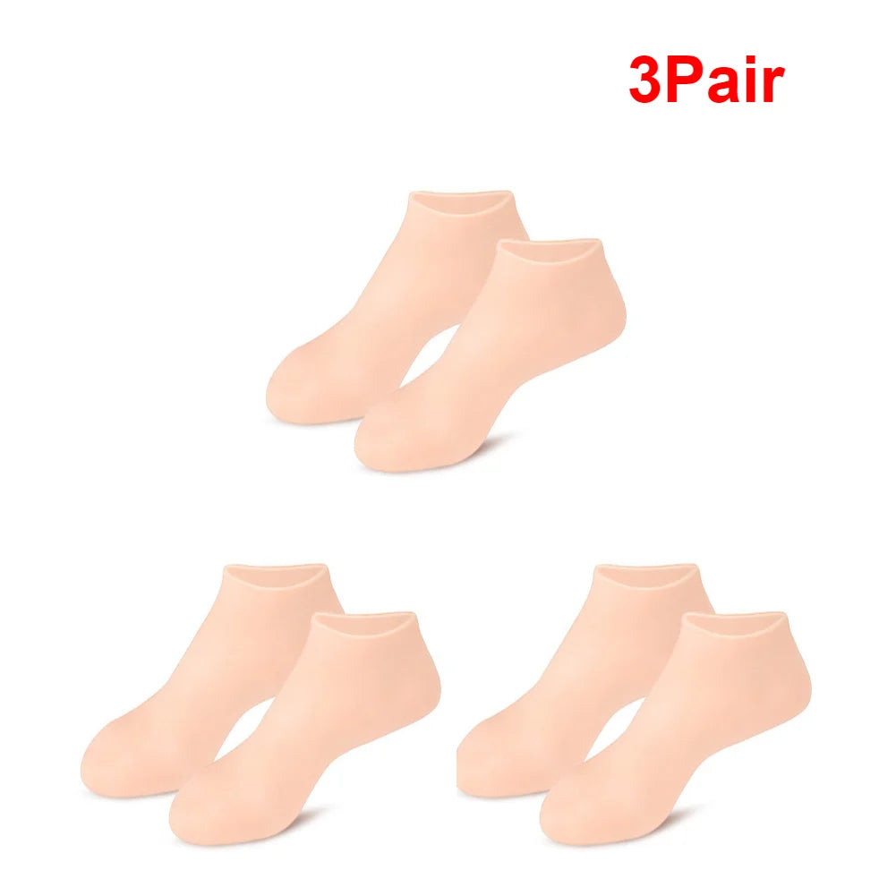 1-5 Pair Silicone Moisturizing Foot Socks for Dry Cracked Feet