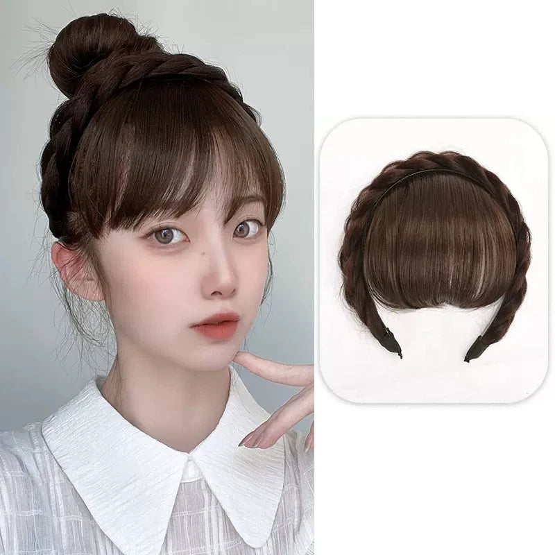 Fake Hair Bangs Hairband Hair Styling Tools Hair Clip Extension Synthetic Hair Fake Fringe False Hairpiece Clip In Bangs Headband
