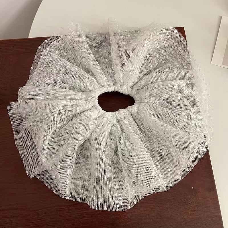 Oversized Lace French Hair Scrunchie For Women Elastic Ponytail Holder Headbands Hair Bands Elastic Hair Accessories