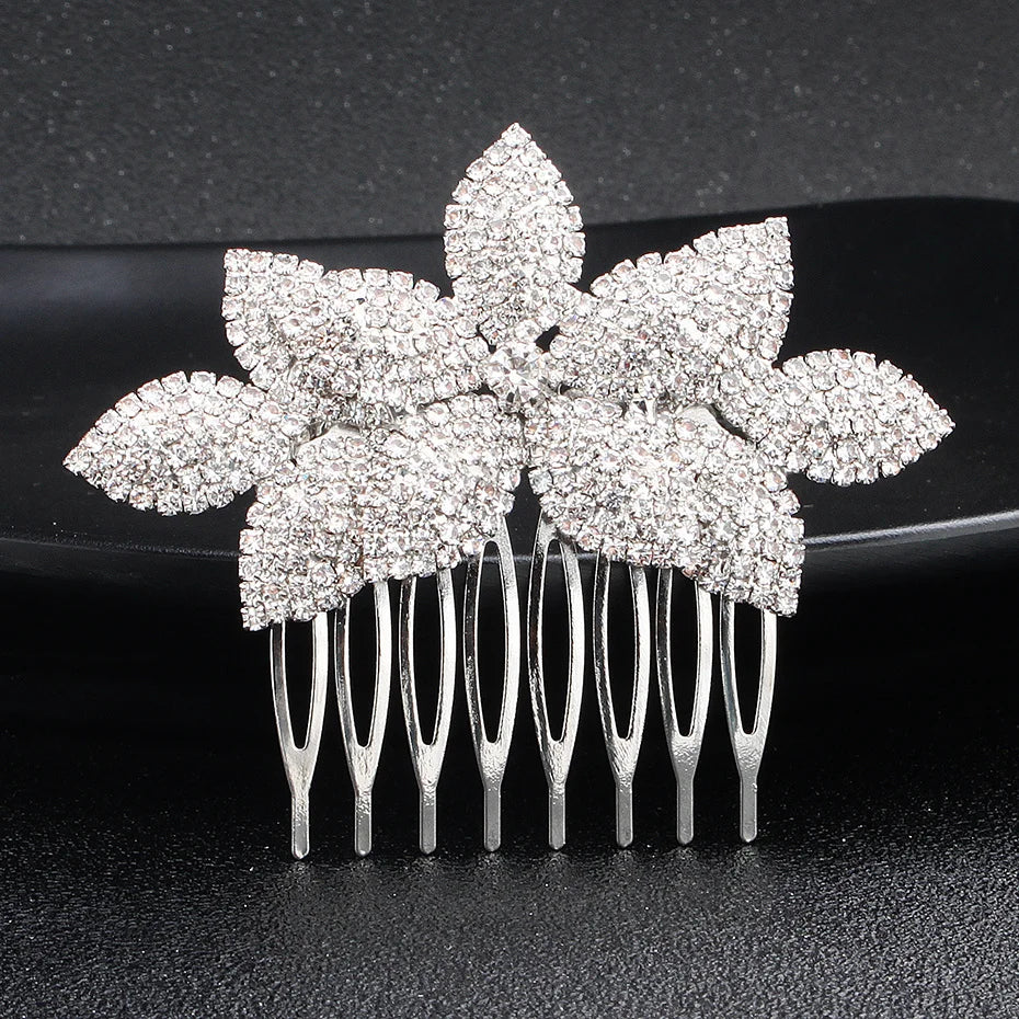 Silver Color Wedding Hair Combs Hairpins Crystal Rhinestone Bride Hair Accessories Women Bridal Hair Jewelry