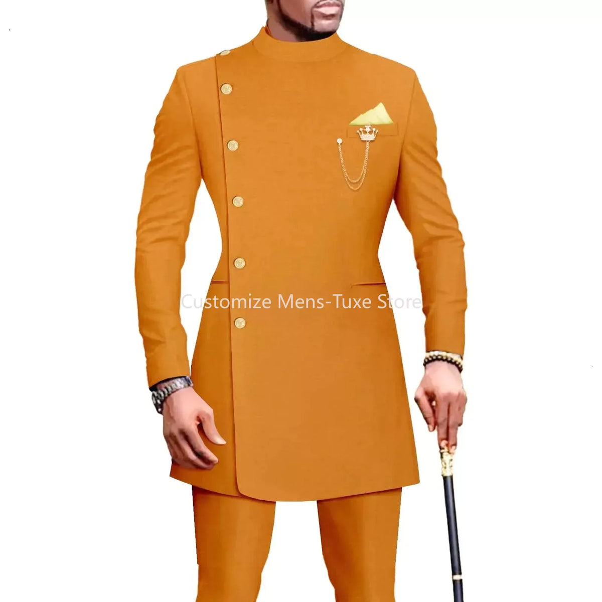 Men's Suits Blazers African Style Clothes for Men Suit 2 Piece Jacket Pants Traditional Wedding Slim Fit Solid Color Festival Party