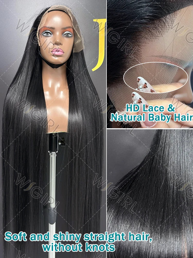 220% HD 13x6 Silky Bone Straight 40 Inches Lace Front Human Hair Wigs 13x4 Lace Frontal Remy Wig 5x5 Glueless Ready To Wear Wig