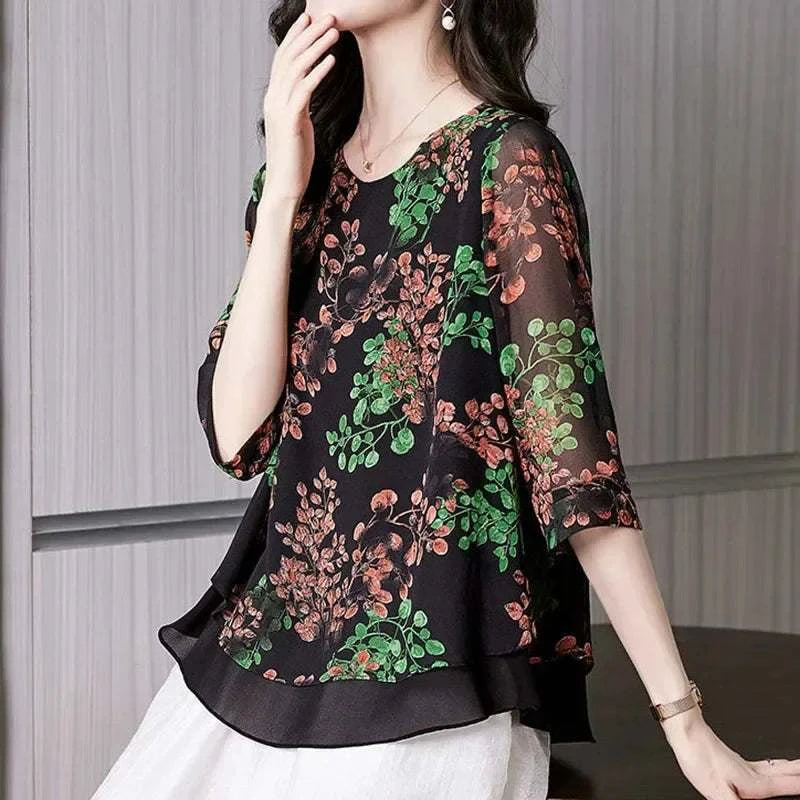 Elegant Paisley Printed Gauze