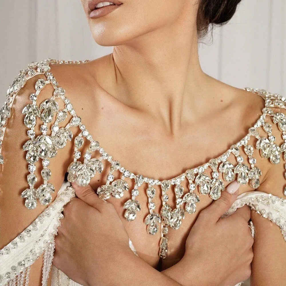 Leaf Shoulder Chain Top Accessories Crystal Lingerie Jewelry