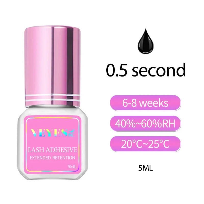 5ml Eyelash Extensions Glue  0.5 Second Fast Drying Strong Lash Adhesive 7 Weeks Retention