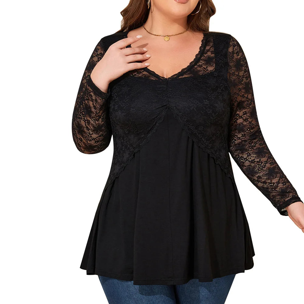 6XL Plus Size Casual Long Sleeve T-shirt Tee Women Top Oversized  Pullover Large Size