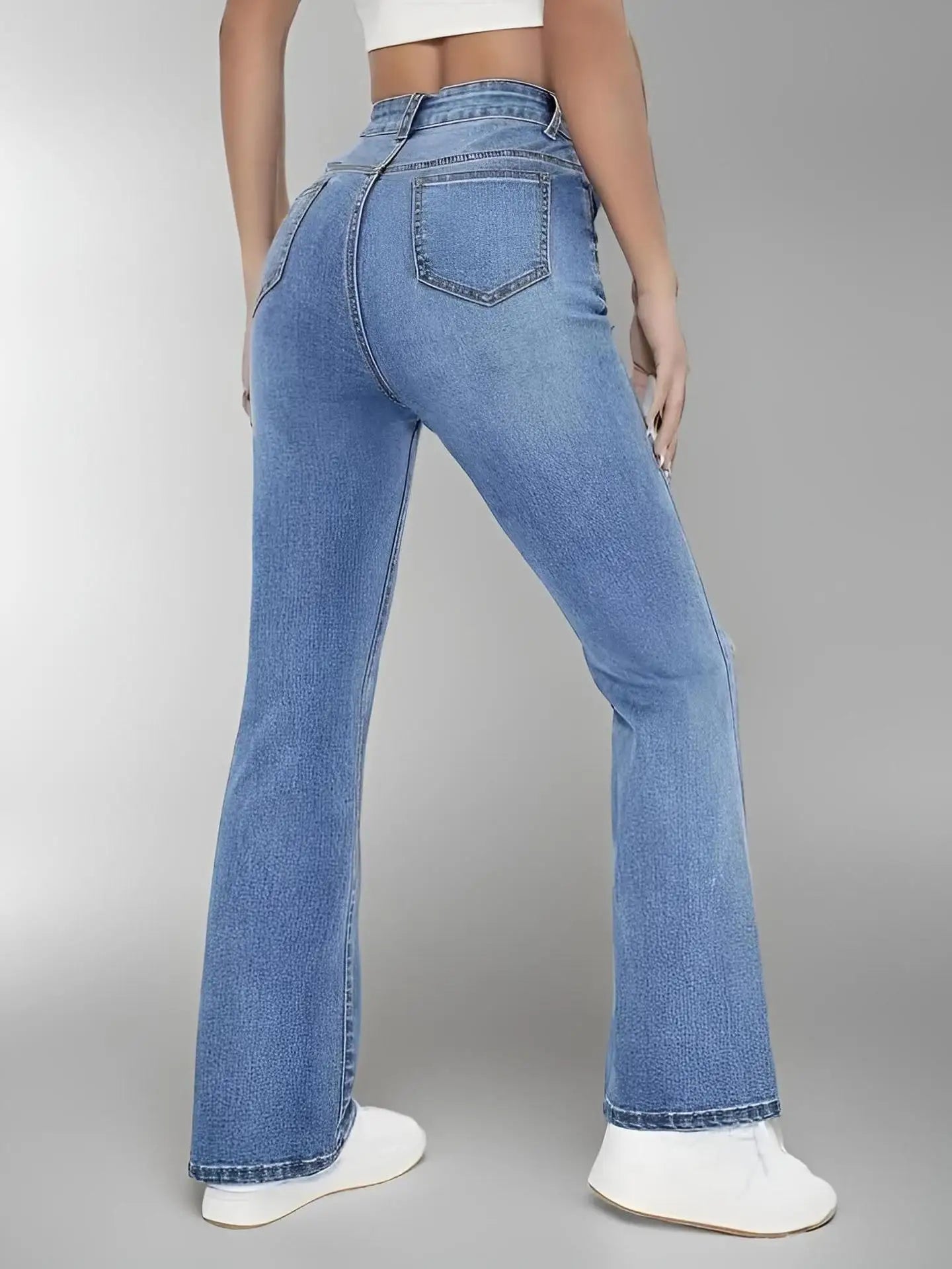 Women's hot jeans slimming European and American style casual versatile high waist washed Denim trousers for women