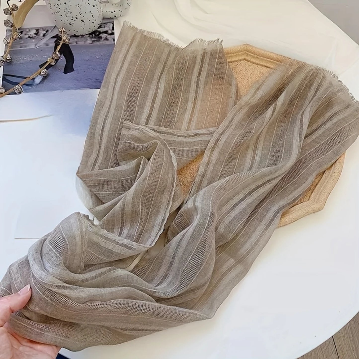 Versatile Women's Thin Breathable Gauze Scarf: Solid Color Sunscreen Shawl, Spring Summer Windproof Style