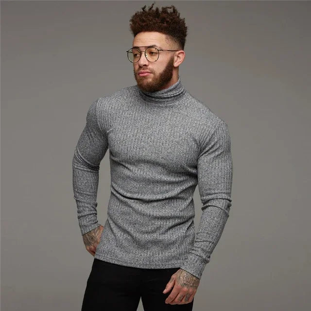 Spring Fashion Hooded Sweaters Men Casual Turtleneck Sweaters Slim Fit Sports Pullover