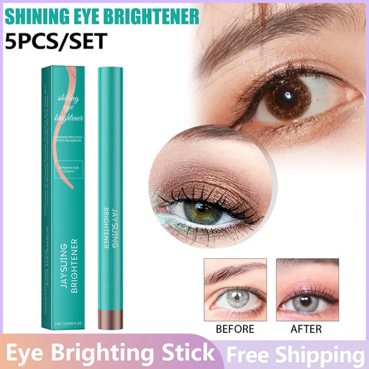 5pcs/set Shimmer Eyeshadow Stick Eyeshadow Highlight Waterproof  Pearlescent Glitter Eye Shadow Pencil