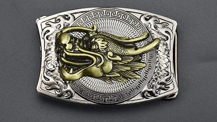 Metal West Cowboy Belt Buckle With Knife  Jeans Accessories Fit 3.8CM-4CM