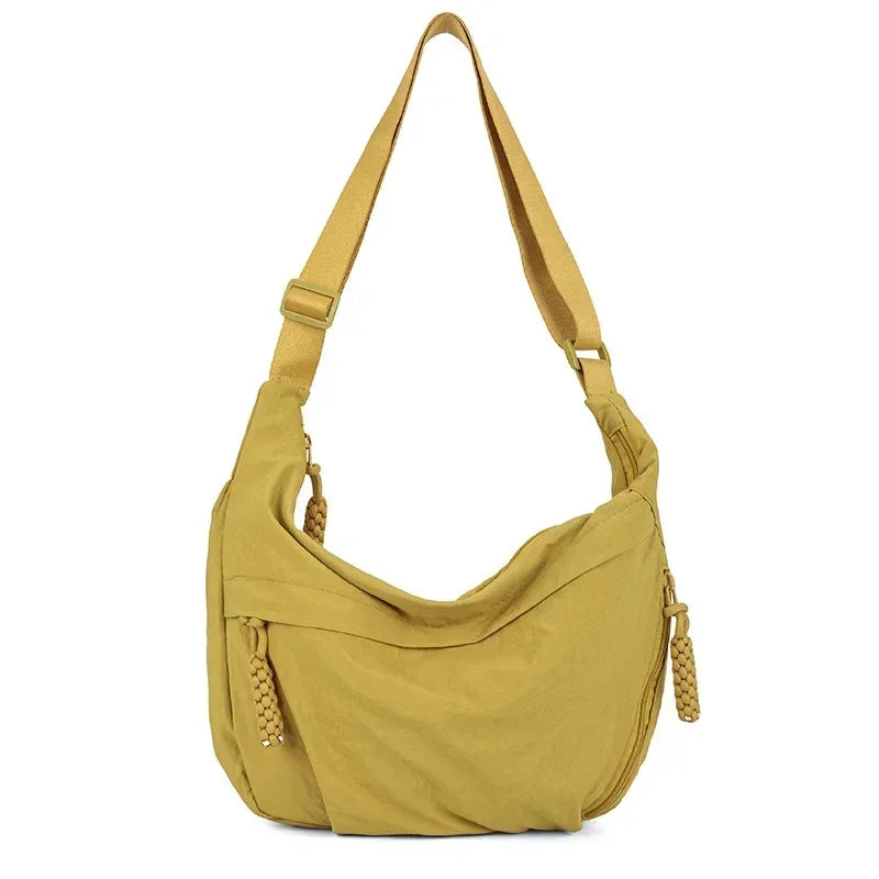 Trendy Women's Soft Cloth Shoulder Bag Solid Color Casual Style Big Handbags Crossbody Bags for Women Shoulder Hobos Bag