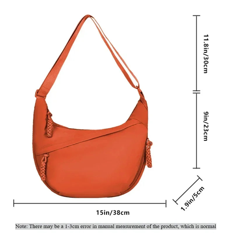 Trendy Women's Soft Cloth Shoulder Bag Solid Color Casual Style Big Handbags Crossbody Bags for Women Shoulder Hobos Bag