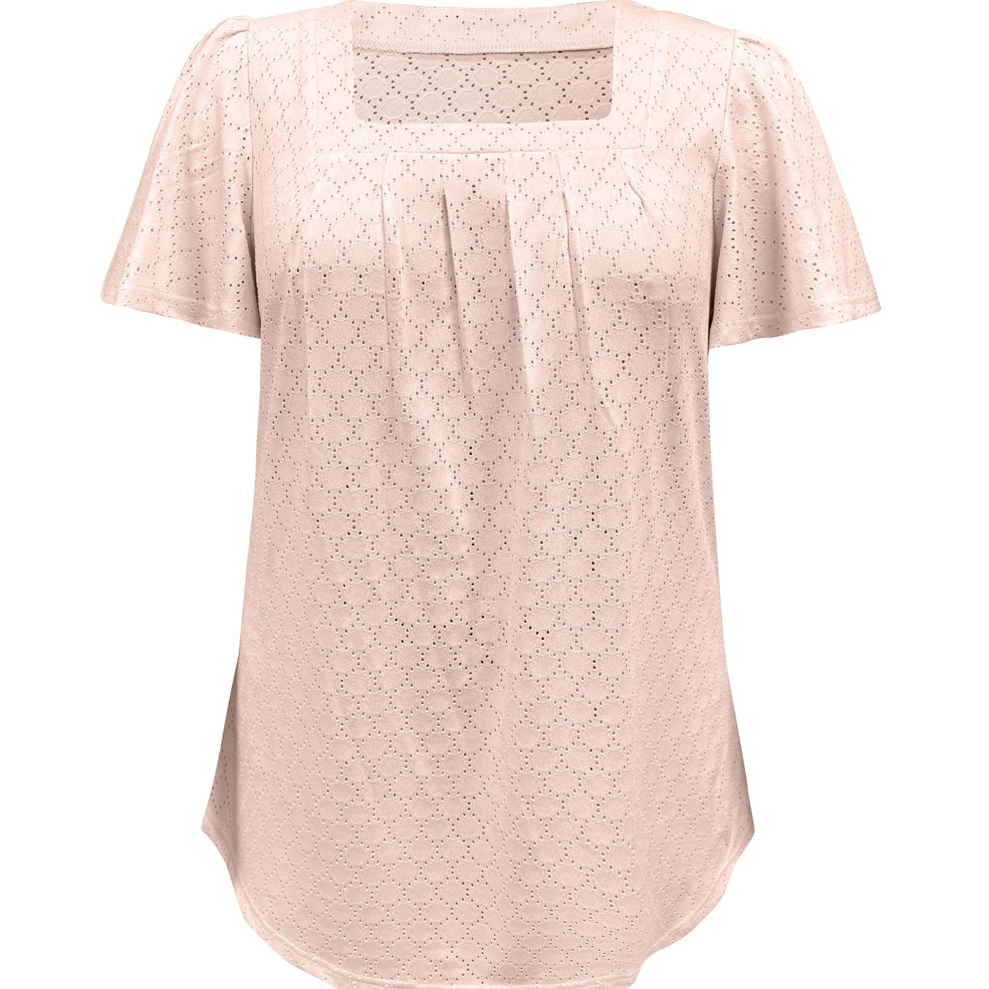 Plus size spring and summer fashionable and elegant hollow tops for women office wear loose ruffle sleeves versatile tops