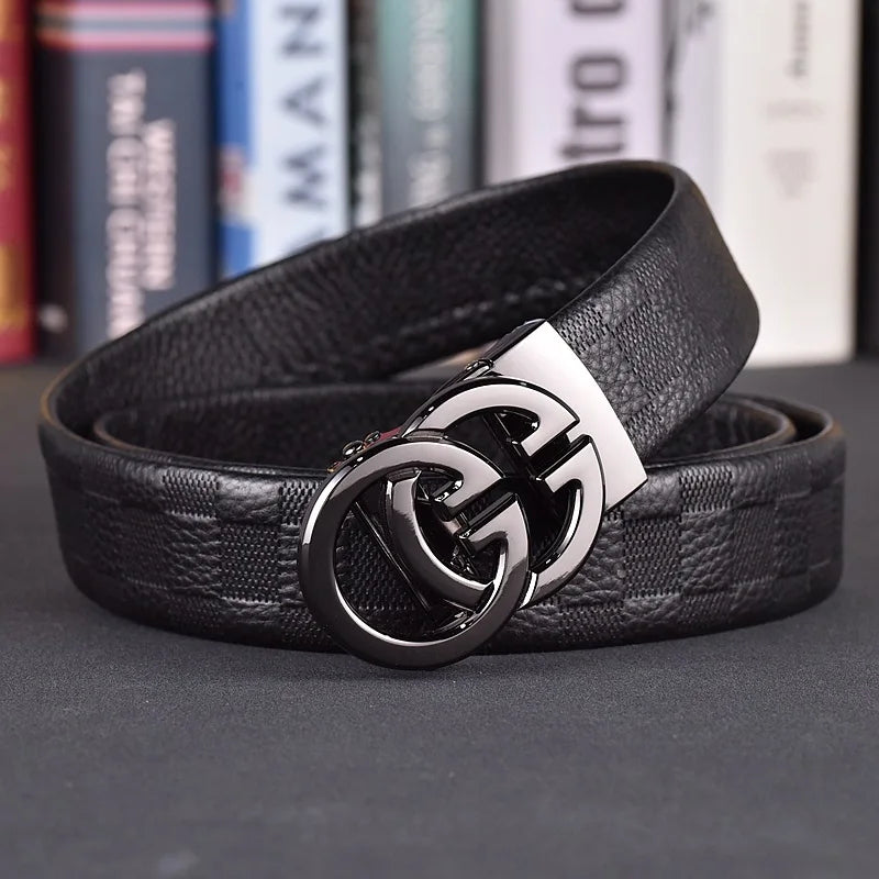 Designer fashion automatic buckle jeans high-quality material belt